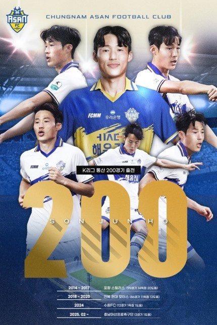  孫準浩完成K聯(lián)賽200場里程碑，貢獻26球34助