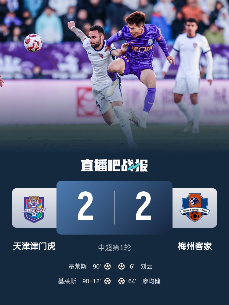  和風勁吹！今日下午中超4場比賽全部以平局收場